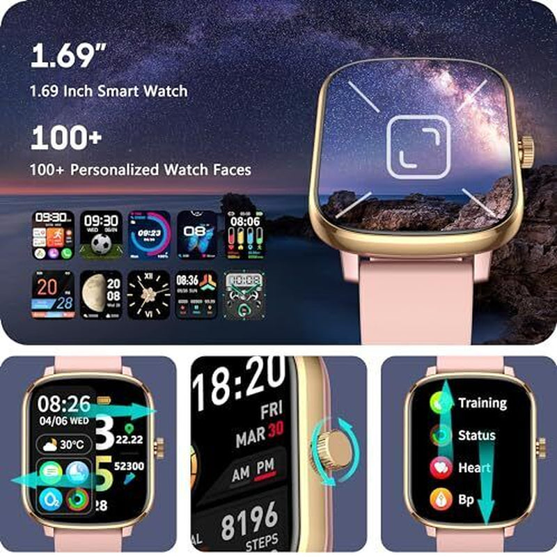 Reloj Inteligente Bluetooth De Mujer Para Iphone Y Galaxy Android [Rosa]